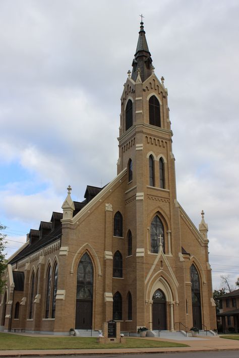 St Michael's Catholic Church, Weimar, TX Church Exterior, Church Exterior Design, Modern Church Architecture, Old Church Aesthetic, Small Chapel Architecture, Gothic Churches Aesthetic, Ecumenical Chapel Design, European Churches Architecture, Church Design Architecture