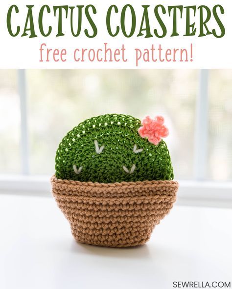 Cactus En Crochet, Cactus Coasters, Pumpkin Coasters, Coasters Crochet, Crochet Garden, Crochet Cactus, Crochet Kitchen, Crochet For Home, Ideas Crochet