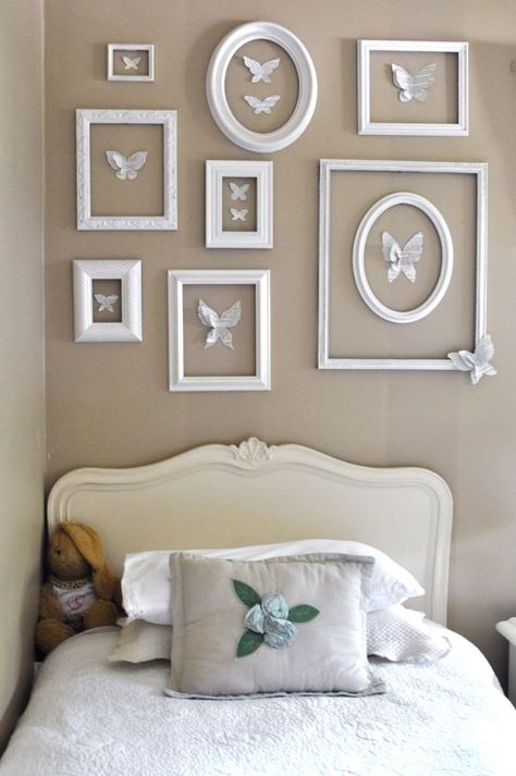 Creatively Made Home-Jennifer Rizzo Designs  Cute for little girl room or nursery Butterfly Bedroom, Butterfly Room, Old Picture Frames, Interior Vintage, Big Girl Rooms, Girl's Room, Bedroom Makeover, Girl Room, Girls Bedroom