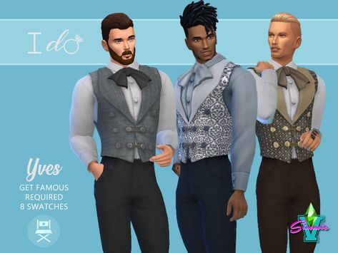 The Sims Resource - I Do Yves Outfit Yves Outfit, Victorian Male, 1800s Men, Sims 4 Cc Hair, Sims 4 Decades Challenge, Sims Medieval, Victorian Men, Royal Clothes, Victorian Man