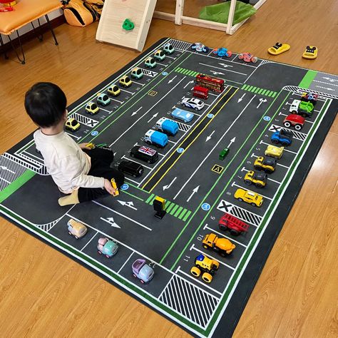 PRICES MAY VARY. 🚗【FUN CITY TRAFFIC DESIGN】- Our playmat is soft, non-slip and thick with 36 marked parking spaces and other traffic signs. Printed graphics with the theme of urban transportation will make your child have a better outdoor experience indoors. 👪🏻【MULTI-PURPOSE MAT】 - This car traffic area rug can be used in different scenarios. Multiple uses of mats, not only can use as children’s playmate,but also can use as the normal rug for your home, Yoga mat, area rug etc. 👶🏻【NON SLIP P Safe Nursery, Area Games, Car Rug, Game Area, City Traffic, Play Rug, Reading Area, 3d Building, Playroom Ideas