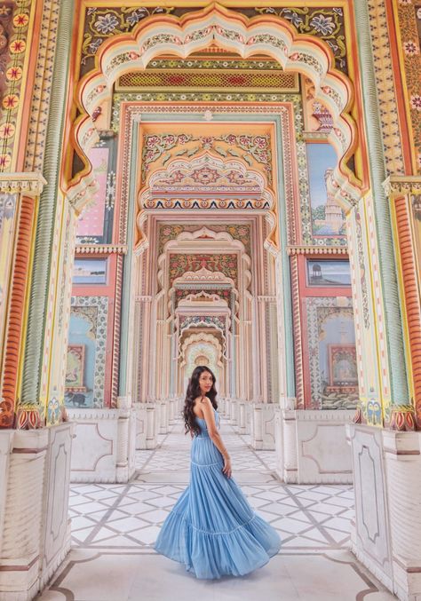 Patrika Gate Jaipur City Guide Instagram Photo Locations Travel Blogger Jaipur Travel, India Travel Places, Travel Photoshoot, Travel Pose, Colorful Places, India Photography, Pink City, Travel Pictures Poses, Travel Photography Inspiration