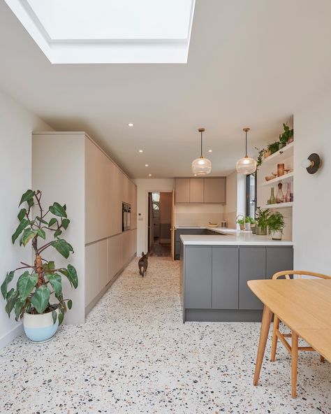 Kitchen • Instagram Terrazo Kitchen Floor, Terrazzo Tile Kitchen, Kitchen Terrazzo, Terrazzo Kitchen, Kitchens Uk, Cashmere Kitchen, Fitted Kitchens, Kitchen Floor Tile, Kitchen Plans