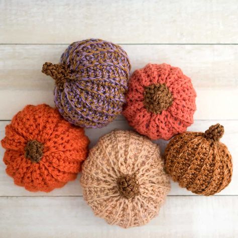 How to Crochet a Pumpkin - the Easy Way! - Crochet A Pumpkin, Knitted Pumpkins, Pumpkin Learning, Halloween Knitting Patterns, Crocheted Pumpkins, Crochet Fall Decor, Halloween Knitting, Crochet Pumpkins, Fall Crochet Patterns