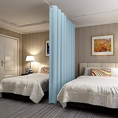 Privacy Room Divider, Loft Workspace, Room Divider Ideas Bedroom, Bedroom Divider, Screen Room Divider, Shared Girls Bedroom, Divider Curtain, Hanging Room Dividers, Apartment Storage