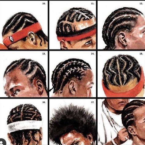 Iverson Braids, Two Cornrow Braids, Cornrows Men, Twist Hair Men, Cornrow Braids Men, Hair Braid Patterns, Braid Styles For Men, Hypebeast Art, Cornrow Hairstyles For Men