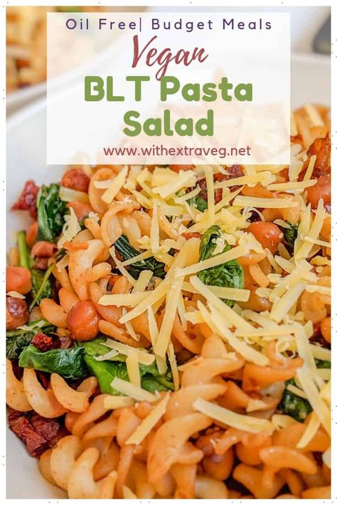 Salad For A Bbq, Vegetarian Recipes Dairy Free, Vegan Blt, Vegetarian Pasta Salad, Gluten Free Pasta Salad, Blt Pasta Salad, Blt Pasta, Oil Free Vegan Recipes, Blt Pasta Salads