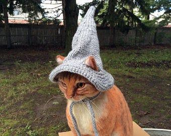 Lord of rings cat | Etsy Crochet Lord Of The Rings, Lord Of The Rings Crochet, Knit Cat Hat, Hats For Cats, Wizard Hats, Lord Of Rings, Valentine Hats, Large Stuffed Animals, Rings Etsy