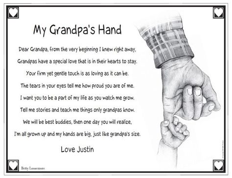 Grandpa Poem, Grandfather Quotes, Dear Grandpa, Grandpa Quotes, Quotes Girlfriend, Grandparents Day Crafts, Happy Grandparents Day, Grandparents Quotes, Grandparents Day Gifts