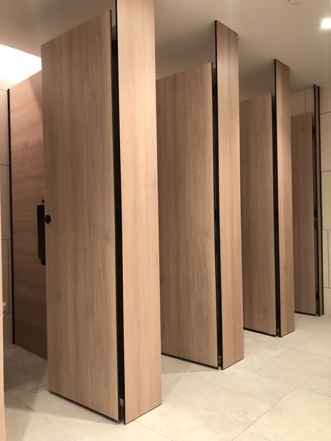 Restroom Stall Design, Office Toilet Design, Toilet Partition Design, Commercial Restroom Design, Washroom Design Ideas, Toilet Ceiling, Commercial Bathroom Ideas, Commercial Bathroom Designs, Unisex Toilets