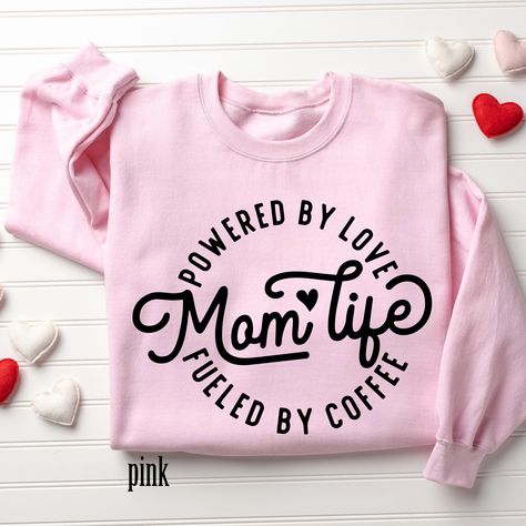 Powered By Love Fueled By Coffee Mom Life Sweatshirt,Funny Mama Sweatshirt, Mothers Day Gift,Gift For Mother, Mama Crewneck by qualityteeshop on Etsy Mothers Day Sweatshirt, Mother’s Day Shirts, Mama Shirts Vinyl, Mothers Day Tshirt Ideas, Mom Embroidery, Fueled By Coffee, Mama Crewneck, Tshirt Svg, Mom Design