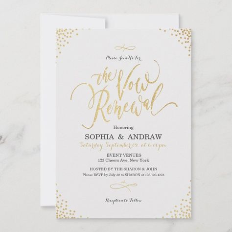 Glam gold calligraphy vintage the vow renewal invitation  Zazzle Renewal Of Vows Invitation, Renewal Invitations, Vintage Graduation Party, Calligraphy Vintage, Renewal Of Vows, Wedding Vow Renewal Ceremony, Vow Renewal Invitations, 50th Wedding Anniversary Invitations, The Vow