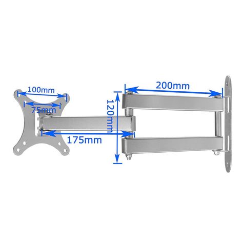 MODERN LIFE Tilt & Swivel TV Wall Mount Bracket with Arm (Silver) for 10-30 Inch LED LCD Plasma Widescreen Full HD LED Freeview HD TV Screen Monitor, Max Load Lapacity 66lbs, VESA 100x100mm 75x75mm: Amazon.co.uk: Kitchen & Home Monitor Mount Diy, Long Arm Tv Wall Mount, Hanging Brackets For A 58 Inch Tv, Long Arm Tv Mount, Tv Extension Arm Wall Mount, Swivel Tv Wall Mount, Fibe Tv Receiver Support Bracket, Swivel Tv, Iron Furniture Design