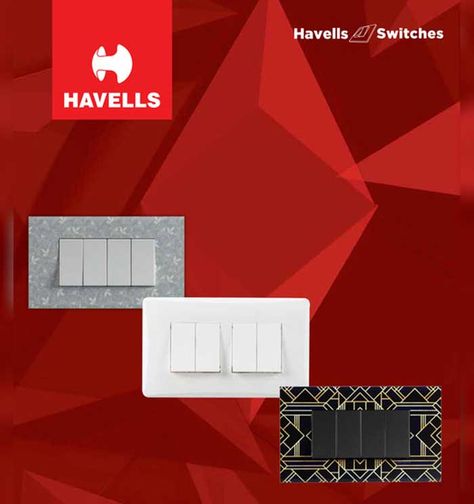 Best Modular Switches Brands in India for Electric Switch Boards Electrical Switches Design Home, Modular Switches For Home, Electric Switch Board Design, Switch Boards Design, Modern Light Switches, Electric Switch, Switch Board, Banner Design Inspiration, Media Branding