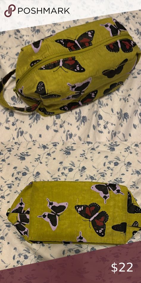 GUC Baggu Dopp kit in discontinued butterfly print Dopp Kit, Cute Butterfly, Butterfly Print, Yellow, Jewelry Watches, Plus Fashion, Outfit Inspo, Jeans Shoes, Accessories Vintage