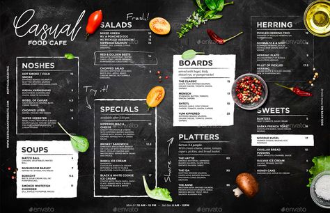 Chalkboard Cafe, Restaurant Designs, Cafe Menu Design, Pizza Branding, Menu Card Design, Menu Flyer, Vintage Chalkboard, Menu Design Template, Food Menu Design