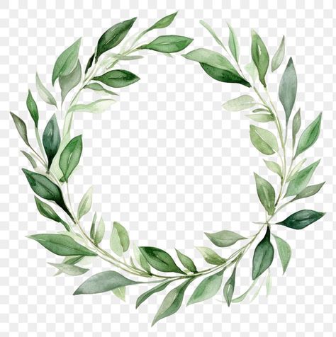 Eddie Printer, Laurel Wreath Crown, Watercolor Leaf, Green Circle, Leaf Illustration, Elegant Watercolor, Leaf Drawing, Framed Botanicals, Leaf Background