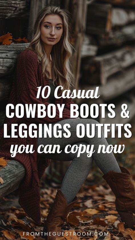 Short Boot Outfits Fall, Fall Shorts Outfit With Boots, How To Style Western Boots, How To Wear Short Boots, How To Wear Cowboy Boots Women Over 50, Boots And Leggings Outfits, How To Style Cowboy Boots, Boot Leggings Outfit, Cowboy Boots And Leggings