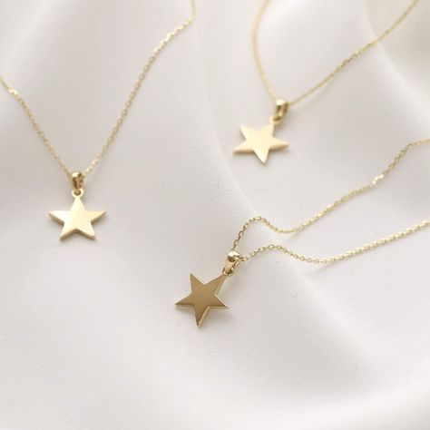 Gold Chain And Pendant, Jewelry Layering Necklace, Gold Star Necklace, Gold Star Pendant, Jewelry Minimal, Jewelry Layering, Chain And Pendant, Star Necklace Gold, Celestial Necklace