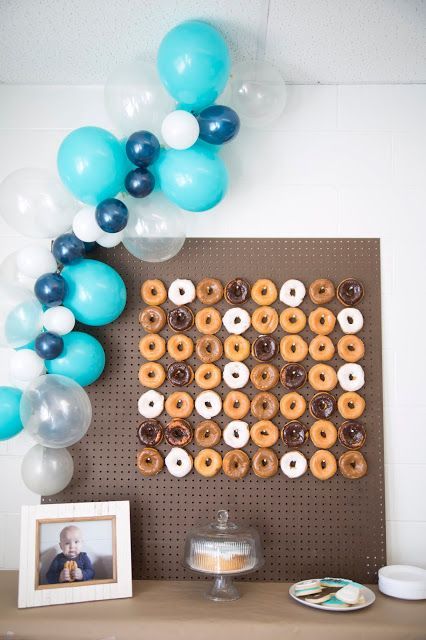 Boys Donut Birthday Party, Donut 1st Birthday Party Boy, Donut First Birthday Party Boy, Donut Grow Up First Birthday Boy, Donut Birthday Party Boy, Donut Grow Up First Birthday, Doughnut Party, Birthday Party Boy, Donut Themed Birthday Party