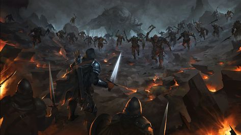 sketch try to do illustration, zy Hwang on ArtStation at https://www.artstation.com/artwork/xLP2Y Fantasy Battle Art, Fantasy Battle Scene, Battle Art, Fantasy Battle, Knight Art, Artwork Images, Fantasy Art Landscapes, Fantasy Concept Art, Fantasy Aesthetic