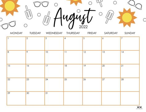 August Calendar 2022, Affirmation Calendar, Free Printable Weekly Calendar, 2024 Printable Calendar, Free Printable Calendar Templates, July Calendar, August Calendar, Calendar June, August Month