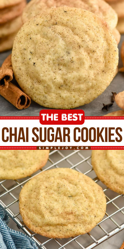 Chai Sugar Cookies are going to become your favorite fall cookie recipe. Made with simple ingredients, these cookies are totally irresistible. Chai Tea Cookies Recipes, Chi Cookies, Easy Drop Cookies, Flavored Sugar Cookies, Chai Cookies Recipe, Chai Sugar Cookies, Cake Sugar Cookies, Chia Cookies, Chai Cookies