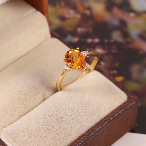 Yellow Gemstone Ring, Oval Sapphire Engagement Ring, Yellow Citrine Ring, Citrine Ring Engagement, Dream Rings, Engagement Ring Yellow, November Birthstone Ring, Ring Inspo, Pear Cut Engagement Rings