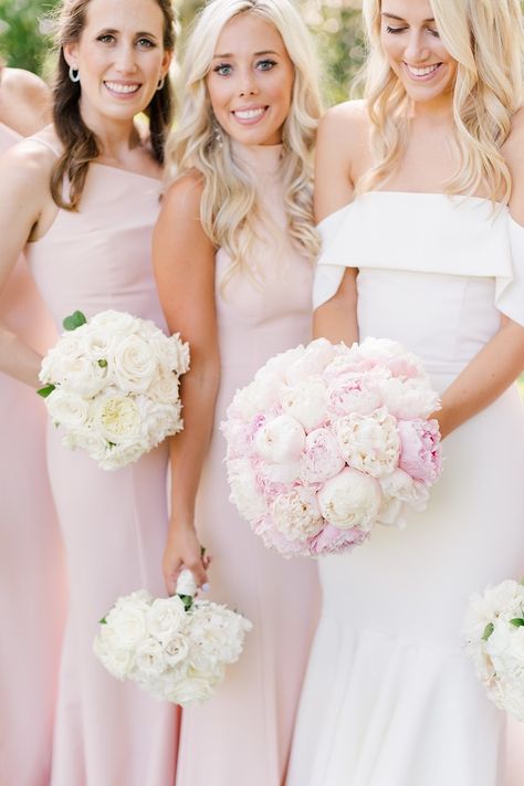 Bridal bouquet education! --> These bouquets are called round bouquets! ⁠ For obvious reasons, the round bouquet gets its name from its round shape. This type of bouquet is perfect for the bride who wants a classic and polished look. Additionally, these are great for the brides that want ALLLL flowers and little to no greenery 😎🌷⁠ This bouquet is shades of bubblegum heaven! 💖⁠ ⁠ Type Of Bouquet, Classic Garden Wedding, Flower Girl Wand, Round Bouquet, Flower Girl Baskets, Ring Bearer Pillows, Classic Garden, Wrist Corsage, Wedding Florals