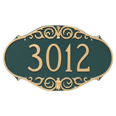 Montague Metal Victorian Address Sign Wall Plaque - PCS-0015S1-W-ABG Victorian Style House, House Plaques, Address Plaques, Victorian Wall, House Number Plaque, Address Plaque, Metal Products, Address Sign, Metal Plaque