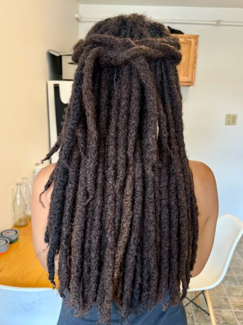 Long Loc Styles, Thick Dreads, Hair Like Wool, Curly Braids, Beautiful Dreadlocks, Dreads Styles, Black Femininity, Dope Hairstyles, Locs Hairstyles