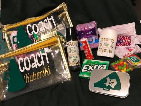 Cheer Emergency Kit, Cheer Survival Kit, Cheer Swag, Cheer Camp Gifts, Cheer Accessories, Cheer Hacks, Cheer Team Pictures, Competition Cheer, Cheer Banquet