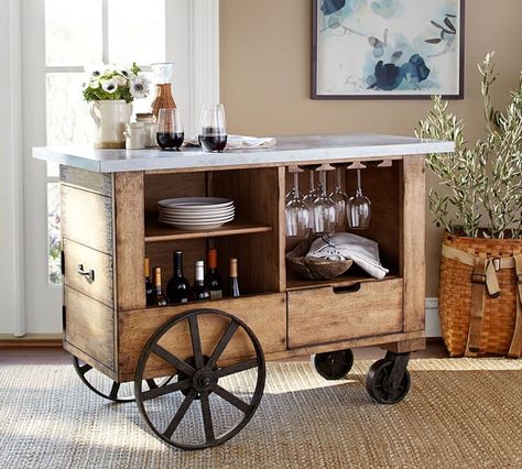 Entertaining guests is something we all do and enjoy, whether it's from time to time or on a regular basis. Those that put great value on this design their Wooden Bar Cart, Food Bike, Gold Bar Cart, Ideas Decoracion, Mini Bars, Bar Cart Decor, Ideas Casa, Diy Bar, Contemporary House Design