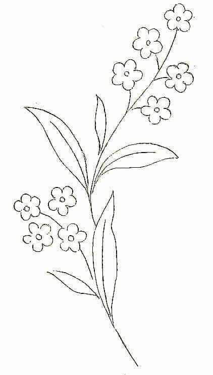 Embroidery Template, Hand Embroidery Patterns Flowers, Floral Embroidery Patterns, Border Embroidery Designs, Pola Sulam, Hand Embroidery Flowers, Embroidery Patterns Vintage, Embroidery Flowers Pattern, 자수 디자인