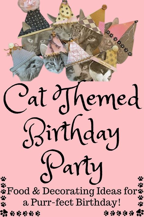 Cat Party Favors, Adult Birthday Ideas, Cat Party Decorations, Cat Themed Parties, Cat Themed Birthday Party, Decorating Food, Party Favor Ideas, Cat Birthday Party, Birthday Party Activities