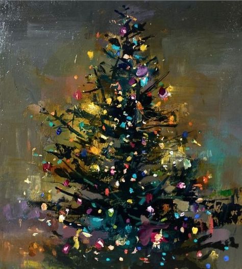 Jeremy Miranda, Canvas Painting For Beginners, Christmas Card Art, Painting For Beginners, Christmas Tree Painting, Arte Sketchbook, Noel Christmas, Christmas Paintings, Painting Art Projects