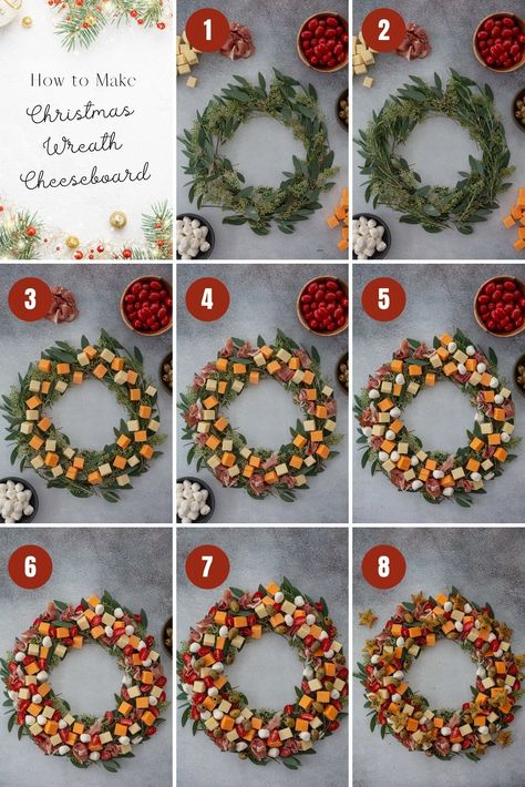 Food Wreath, Christmas Meat, Holiday Apps, Christmas Cheese Boards, Beautiful Cheese Board, Appetizers Christmas, Christmas Cheese, Christmas Open House, Charcuterie Inspiration