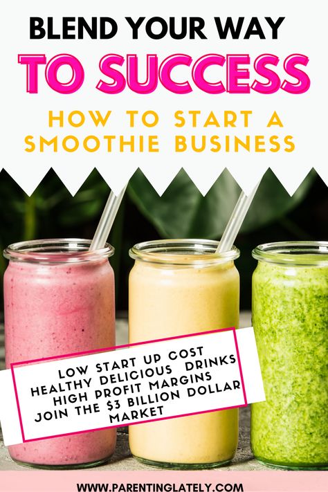 Learn how to start a smoothie business and join the 3 billion dollar market! Discover the low start-up cost and easy ingredients to create delicious and healthy drinks that customers will love. Did you know that the average profit margin for smoothie businesses is 50%? That means you can turn your passion for blending fruits and veggies into a lucrative business while promoting a healthy lifestyle. Click to learn more and start sipping on success! Smoothie Business, Unique Smoothies, Ice Cream Alternative, Smoothie Menu, Smoothie Shop, Profit Margin, Earning Money Online, Customer Retention, How To Earn Money