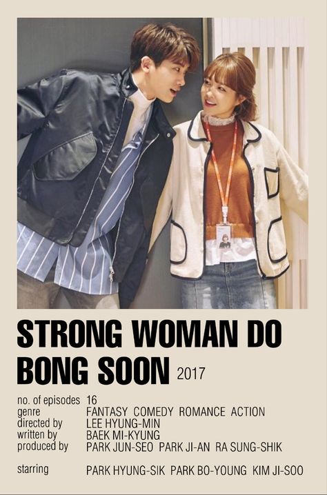 Strong Girl Bong Soon Poster, Kdrama Recommendation, Strong Woman Do Bong Soon, Bahasa Jepun, Korean Drama Series, W Two Worlds, Film Posters Minimalist, Korean Drama Tv, Drama Tv Shows