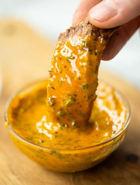 Here I'll show you how to make the dreamiest steak sauce imaginable! Keto Cowboy Butter, Cowboy Steak Sauce Recipe, The Best Steak Recipes, Sauce For Skirt Steak, Avocado Steak Sauce, Steak Butter Dipping Sauce, Best Steak Toppings, Dips For Steak, How To Make Clarified Butter