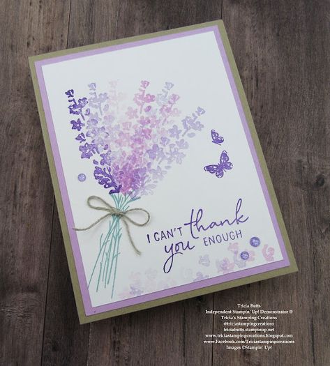 Su Painted Lavender Cards, Stampin Up Lavender Cards, Stampin Up Painted Lavender Cards, Stampin Up Painted Lavender, Perennial Lavender Stampin Up Cards, Painted Lavender Stampin Up Cards, Lavender Stamp, Simple Card Designs, Paper Butterfly