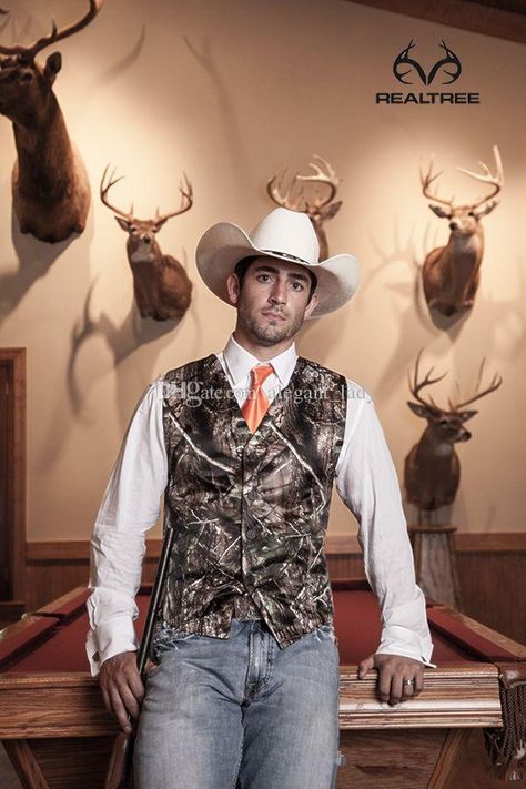 Vintage Camo Groom Vests Hunter Country Cowboy Wedding Realtree Spring Camouflage Mens Attire Vest Set Vest+Tie Custom Made Men Vest Groom Vest Wedding Waistcoat Online with $29.95/Piece on Alegant_lady's Store | DHgate.com Groom Vest Wedding, Camo Groom, Country Camo Wedding, Camo Wedding Dresses, Camouflage Wedding, Wedding Vest, Wedding Waistcoats, Pagan Wedding, Camo Vest