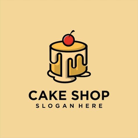 Confectionery Logo Ideas, Cake Vector Illustration, Cake Logo Design Graphics Style, Pastry Logo Design Ideas, Cake Logo Design Graphics, Sweet Cake Logo, Cake Bakery Logo Design, Logo Cake Design, Bakery Logo Ideas