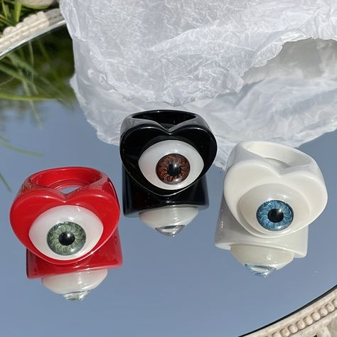 Faster shipping. Better service Punk Colorful, Heart Evil Eye, Acrylic Rings, Funny Candy, Lucky Blue, Acrylic Ring, Resin Acrylic, Gothic Rings, Epoxy Resin Crafts