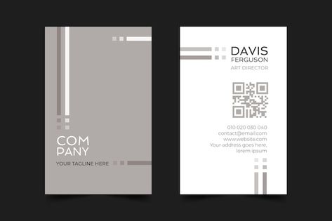 Vertical Business Card Design, Vertical Business Card, Business Card Design Minimal, Social Media Business Cards, Qr Code Business Card, Vertical Business Cards, Gold Business Card, Minimal Business Card, Visiting Card Design