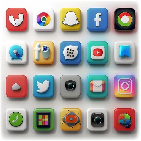 Photo app icons 3d mobile apps icons bea... | Premium Photo #Freepik #photo Icon Pack Android, Samsung Galaxy Wallpaper Android, 3d Mobile, App Store Icon, Mobile App Icon, Mobile Icon, Samsung Galaxy Wallpaper, Wallpaper Android, Icons 3d