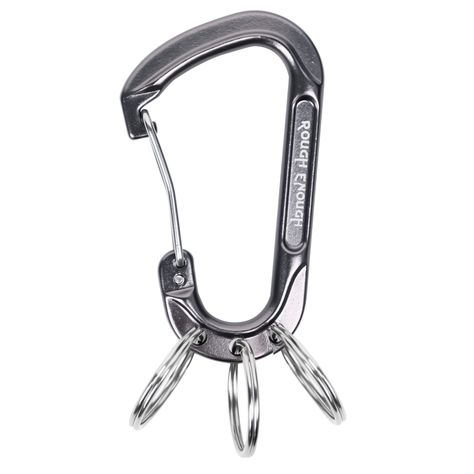 PRICES MAY VARY. Durability Material: Rough Enough carabiner keychain is lightweight (0.65 oz), anti-rust, and scratch-resistant, ensuring longevity and a sleek dark gray finish that withstands daily wear and tear,crafted from aluminum alloy Compact Design: Measuring 2.9 x 1.8 inches, carabiner keychain portable solution for organizing keys without adding bulk to your daily carry, making it convenient for home, school or office use Flexible Key Rings:Carabiner keychain features three detachable Daily Carry, Carabiner Keychain, Keychain Clip, Key Organizer, Ring For Men, Home School, Easy Gifts, Compact Design, Key Ring