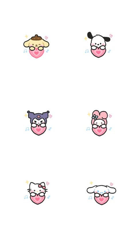 Small Sanrio Drawings, Hello Kitty Doodles Easy, Cute Small Sanrio Doodles, Kuromi And Hello Kitty Tattoo, Kuromi Drawing Easy, Sanrio Highlight Covers, Kawaii Instagram Highlight Covers, Sanrio Instagram Highlight Covers, Chibi Sanrio