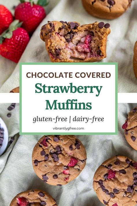 Strawberry Chocolate Muffins, Gluten Free Strawberry Muffins, Strawberry Chocolate Chip Muffins, Recipe With Strawberries, Muffins With Chocolate Chips, Muffins With Chocolate, Healthy Gluten Free Breakfast, Strawberries Chocolate, Recipe For Breakfast