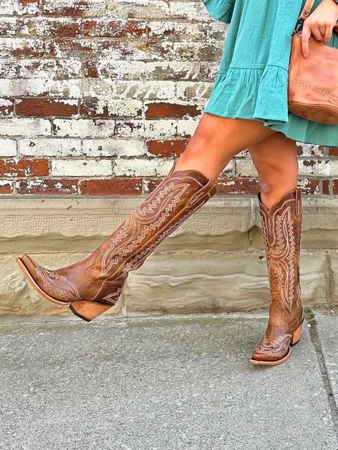 Ariat Women's Casanova Shades of Grain Cowgirl Boots 10044481 – Painted Cowgirl Western Store Tall Brown Cowgirl Boots, Ariat Tall Boots Women's, Colorful Cowgirl Boots Outfit, Tall Boots For Women, Dressy Cowgirl Boots, Ariat Boots Women, Lane Boots Outfit, Ariat Casanova Boots Outfit, Ariat Casanova Boots